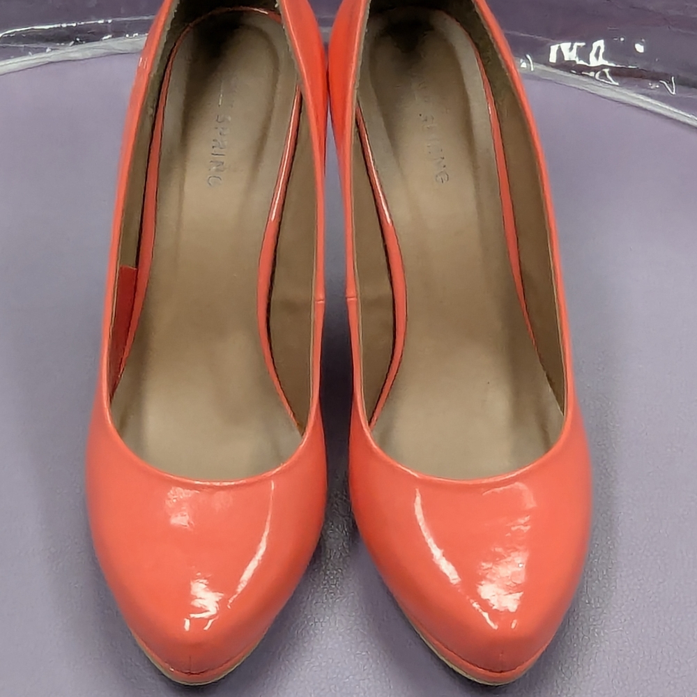 Call It Spring Coral Heels Sleek Design